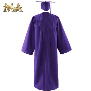 Abito di laurea classico Unisex personalizzato e berretto per adulti università per celebrare abiti di laurea neri blu reale opachi - Product Image 6