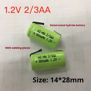 1,2 V <span class=keywords><strong>NiMH</strong></span> 2/3AA 800mAh Hochleistungs-Akku mit Löt laschen DIY-Kombination rasierer für Spielzeug - Product Image 3