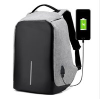 Interface USB 15.6 pouces sac pour ordinateur portable étanche Oxford court randonnée sac à dos fermeture éclair antivol pour les collégiens et lycéens