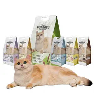 Purrofu Brand Flushed Tofu Cat Litter Premium Clumping Natural Tofu With Multi-Scent Fragrance For Cat Toilet Use