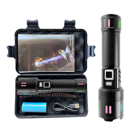 Wason Nouvelle Arrivée Torche LED Super Lumineuse avec Affichage Numérique de Puissance et Lampes de Poche Zoomble Haute Lumens Rechargeable pour le Camping