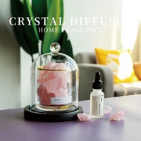 Diffuseur de cristal rose personnalisé avec logo et parfum sur mesure, coffret cadeau pour l'inauguration d'une maison, cadeau de luxe