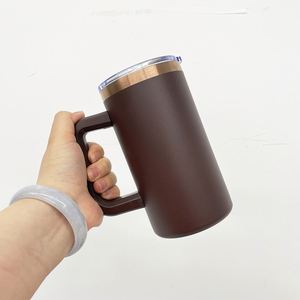 USA Warehouse 20oz Copper Plated Colorful <b>Travel</b> <b>Mug</b> <b>with</b> <b>Handle</b> 20 oz Stainless Steel Leak Proof Tumbler Cup for Laser Engraved - Product Image 4