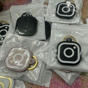 Instagram Logo Acrylic Keychain with Gold Ring Customizable Colors American Style for Business <b>Gifts</b> - Product Image 4