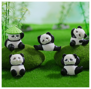 Miniature Animal <strong>Panda</strong> Statues Resin Figurine <strong>Kung</strong> <strong>Fu</strong> <strong>Figure</strong> Kid Toy Cartoon Character Cake Topper Home and Gardening Decoration