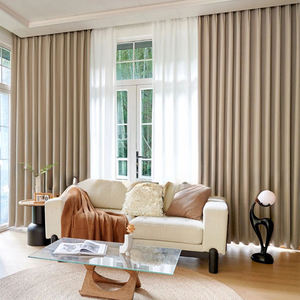 Rideaux occultants économiques et populaires, couleur beige-abricot, occultation de la lumière à 99 %, tailles personnalisables pour la maison et le bureau - Product Image 1