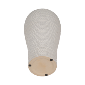 Vaso in ceramica testurizzata con bordo in metallo e accenti a punti in rilievo per l'arredamento del soggiorno. - Product Image 6