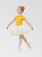 Qualité garantie Produit populaire Uniforme scolaire de danse jaune à manches courtes avec jupe