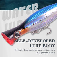 Umpan Pancing Popper Mata Ikan 3D Besar, Bodi Keras, Kait Treble ABS Kuat, Umpan Keras Air Asin