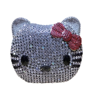 Bolso de Mano con Cabeza de Gatito Adorno de Cristales, Estilo Anime, Brillante, Hecho a Mano, con Diamantes, para Mujer, Navidad - Product Image 2