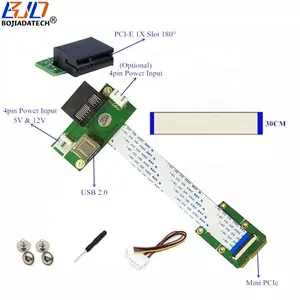 PCI-E 1X स्लॉट और USB 2.0 कनेक्टर से मिनी PCI-E MPCIe इंटरफ़ेस एडाप्टर राइजर कार्ड + लचीला FPC केबल 30CM