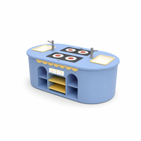 Nouvelle Conception Maison de Jeu de Rôle Ludique pour Enfants 3+ Ans, Thème Cuisine Île avec Plan de Travail, Jeu d'Imitation Urbain, Design Maison de Cuisine pour Enfants