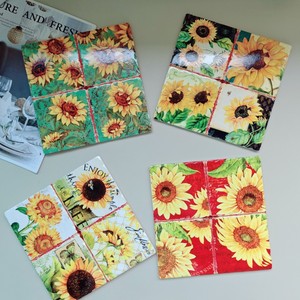 Napperon en céramique Surface Liège Sole Pot Tapis Isolation Tapis Antidérapant Bol Tapis Tournesol Tournesol Peinture à l'huile Style Napperon - Product Image 1