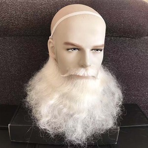 Qingdao Modern <strong>Hair</strong> Wholesale Realistic Short <strong>Yak</strong> Lace Santa Claus Beard with Mustache Blend <strong>Hair</strong> Product - Product Image 5