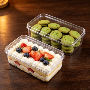Pot en plastique PMMA transparent jetable économique avec couvercle assorti pour biscuits, confiseries, en-cas secs, pâtisseries, emballage alimentaire - Product Image 4