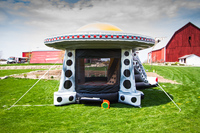 Château gonflable combiné avec toboggan UFO Spaceship, respectueux de l'environnement, certifié CE, en PVC de 0,55 mm d'épaisseur, garantie de 12 mois, capacité maximale de 100 à 500 kg pour