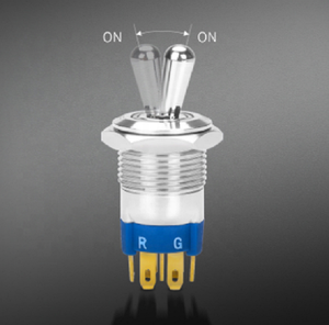 Interrupteur à bascule <span class=keywords><strong>12V</strong></span> étanche IP67 RGB LED interrupteur à bascule 16MM interrupteur à bascule en métal pour voiture bateau Marine - Product Image 4