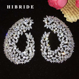 Hibride ต่างหูต่างหูแฟชั่นหลากสีประดับลูกบาศก์เซอร์โคเนียสำหรับผู้หญิงเครื่องประดับงานแต่งบรินคอส E-868 - Product Image 1