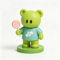 Figurine de bureau personnalisable en PVC, série Ours Vert avec Sucette, boîte mystère 5 cm, jouet décoratif unisexe, cadeau pour les 14 ans et plus