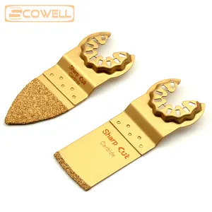 35mm Stainless Steel Diamond Grit Flush Cut Oscillating Multi tool Quick Release Tile Grout Removal Saw Blades