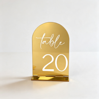 2026 En gros Numéro de table détachable en acrylique doré vintage 1 à 30 pour mariage