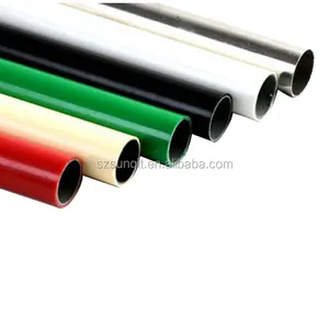 Factory price customized high quality colorful white plastic coated steel pipe for production line