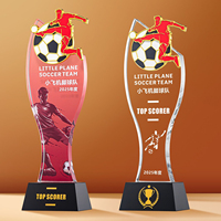 Trophée en cristal personnalisé, figurine sportive, gravure gratuite du logo et du texte pour les compétitions de basketball, de football, de volley-ball et de badminton