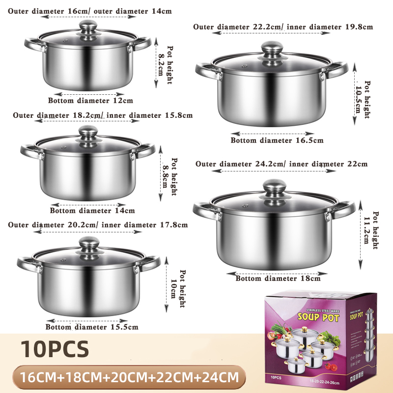 16-18-20-22-24CM Silver