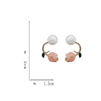 Mode en gros femmes boucles d'oreilles perle goujon oreille anneaux bijoux paillettes émail tulipe fleur coeur alliage GRS bohême fête bijoux