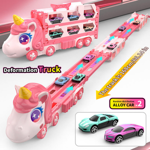 <span class=keywords><strong>Juguete</strong></span> <span class=keywords><strong>de</strong></span> Fricción Unisex <span class=keywords><strong>de</strong></span> Princesa Rosa, Caballo Unicornio, Vehículo <span class=keywords><strong>de</strong></span> Plástico Plegable Transformable, Camión <span class=keywords><strong>de</strong></span> <span class=keywords><strong>Juguete</strong></span> para Niños - Product Image 6