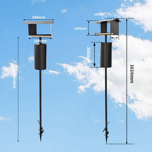 Mangeoire à oiseaux JH-Mech, robuste, pour patio, jardin, extérieur, résistante aux intempéries, en métal noir, sur pied. - Product Image 2