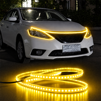 Feux de jour LED 150 cm à défilement lumineux pour capot de voiture, éclairage décoratif DRL, lampe d'ambiance décorative pour capot moteur 12V