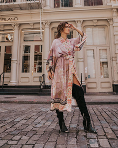 Vendita calda cappotto da <span class=keywords><strong>spiaggia</strong></span> da donna con protezione solare stile etnico, Cardigan lungo aperto, Kimono da <span class=keywords><strong>spiaggia</strong></span> da donna - Product Image 4