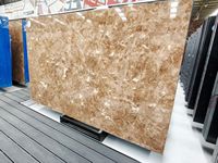 Marbre Emperador Clair Poli Naturel, Design Moderne Étanche pour Décoration Intérieure, Comptoir, Escalier, Sol