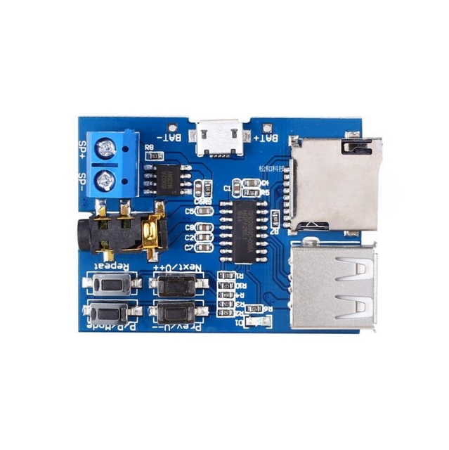 MP3 USB lossless decoder board 3W amplifier mp3 decoder module TF card U disk decoding player
