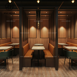 Ensemble <span class=keywords><strong>de</strong></span> meubles <span class=keywords><strong>de</strong></span> <span class=keywords><strong>restaurant</strong></span> <span class=keywords><strong>de</strong></span> restauration rapide commercial moderne en bois et cuir <span class=keywords><strong>de</strong></span> couleur orange et verte, table et chaise, canapé, banquette - Product Image 5