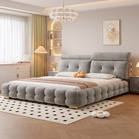 Lit rembourré fabriqué en Chine, lit double, lit en tissu, lit king size, mobilier de chambre à coucher moderne