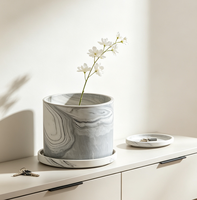 Vase en céramique de style nordique, vase à fleurs minimaliste, base de drainage durable, design minimaliste pour la décoration de table, intérieur/extérieur (1 pièce)