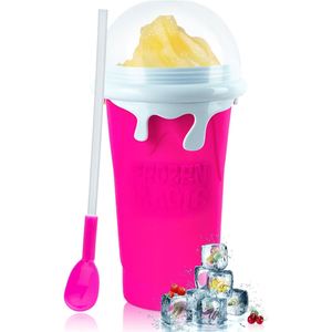 Custom Logo Double Layer Silicone <b>Ice</b> Cream <b>Maker</b> Slushy Cooling Cup with Straw Spoon Stocked - Product Image 1