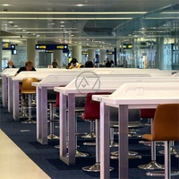 Table d'attente publique en pierre artificielle durable pour aéroport, station de recharge, utilisation publique, taille personnalisable