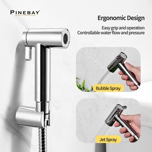 PINEBAY, лучшие товары для ванной комнаты, хромированный туалетный Ручной Биде, набор для душа, двухфункциональный пластиковый распылитель - Product Image 3