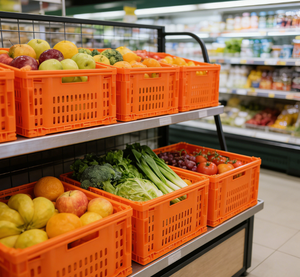 Cassetta di Stoccaggio Pieghevole in Plastica per Frutta, Verdura e Organizzazione Magazzino - Product Image 2