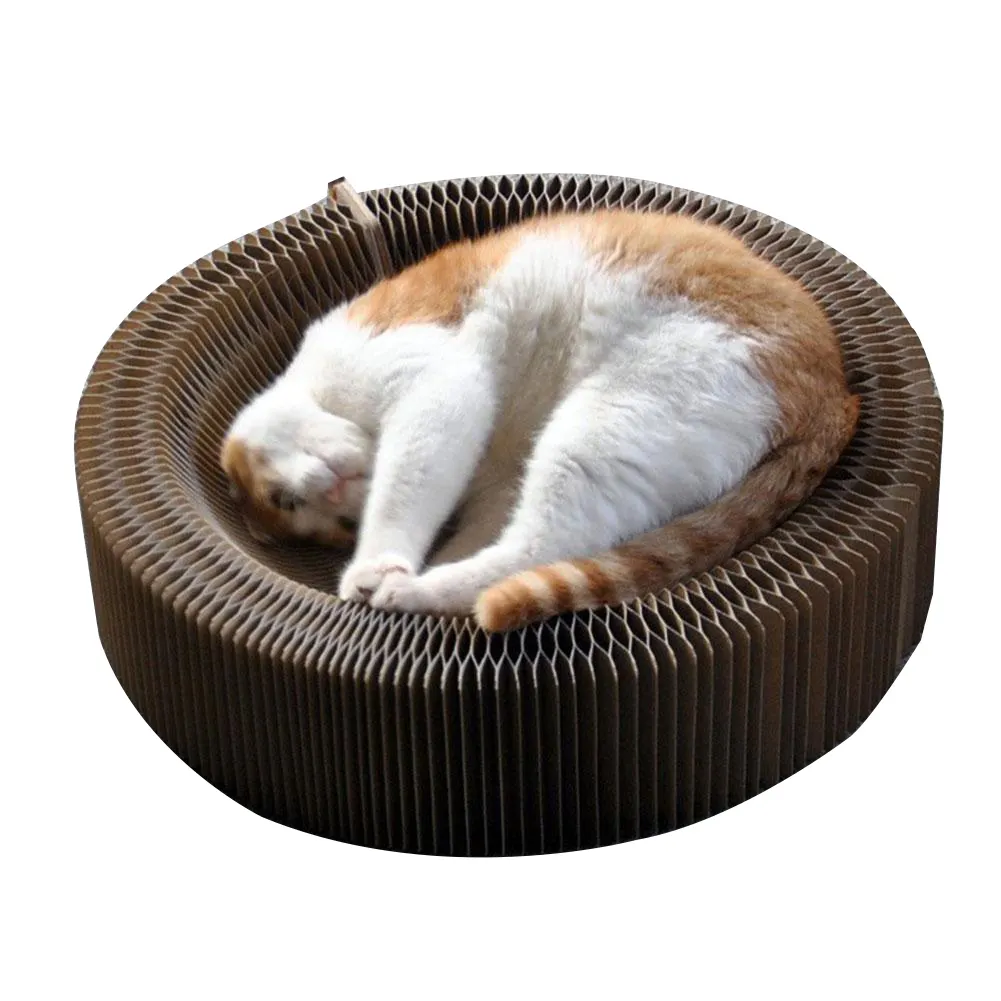 Pet Cat Scratcher Collapsible Scratching Board Folding Corrugated Paper Deform Cat Scraper Protect Furniture Lounge Cat Bed