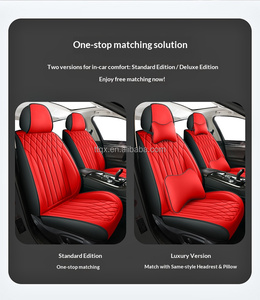 Fundas de Asiento de Coche de Cuero <span class=keywords><strong>Gris</strong></span> Resistente, Diseño Moderno Antideslizante, Juego Completo Universal para 5 Plazas, Compatible con <span class=keywords><strong>Dacia</strong></span> Sandero Stepway <span class=keywords><strong>Duster</strong></span> Jogger - Product Image 5