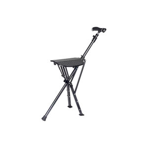 Multifunctional Walking Cane <b>Stool</b> Aluminum Alloy Foldable <b>Portable</b> With Seat For Outdoor Hiking And Travel Use - Product Image 1
