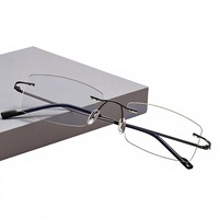 Lunettes de vue unisexes haut de gamme sans monture, anti-lumière bleue, pour myopie, monture optique pour myopie