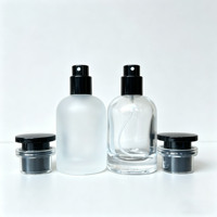 Flacon de parfum portable en verre dépoli transparent de 30 ml avec atomiseur pressurisé, flacons de parfum cylindriques de 30 ml