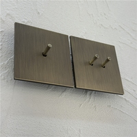 Interrupteurs à bascule en laiton brossé de style rétro 86, prises doubles 13A en acier inoxydable, norme britannique, type-c, bronze vert