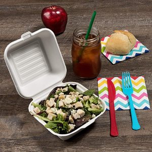 Caja de comida rápida Concha comida papel pulpa caja cuadrada bagazo hamburguesa caja para sándwiches Bento Cake - Product Image 4