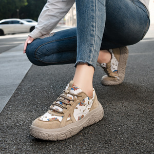 Chaussures de printemps transfrontalières pour femmes 2026 : Nouvelles baskets décontractées polyvalentes, grandes tailles, petites tailles, à motifs floraux, respirantes - Product Image 1